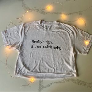 white crop graphic tee